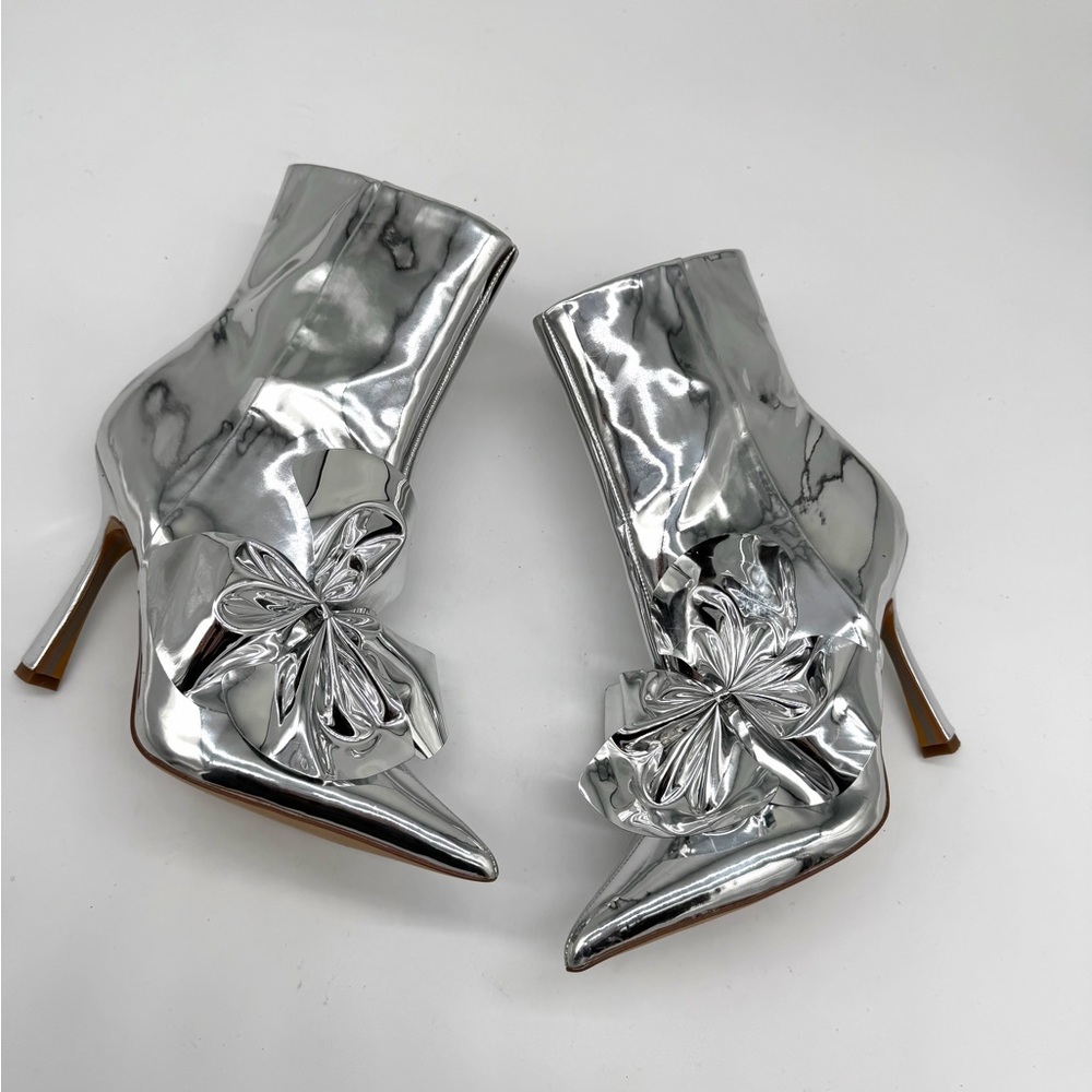 Sam Edelman Silver ESMAE STILETTO ANKLE BOOTIE - Picture 4 of 8